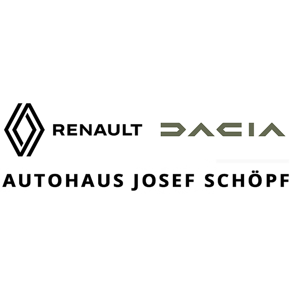 Logos von Renault und Dacia über dem Text Autohaus Josef Schöpf.