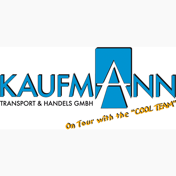 Kaufmann Transport & Handels GmbH Logo mit Text On Tour mit dem COOL TEAM!.